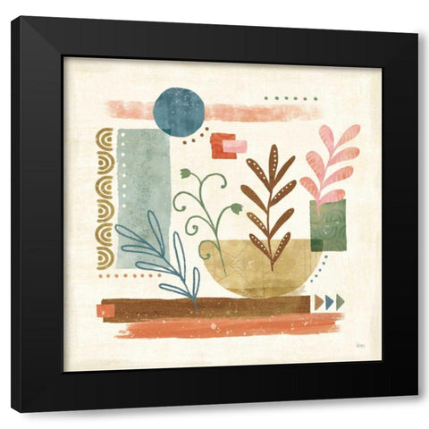 Vista II Black Modern Wood Framed Art Print with Double Matting by Charron, Veronique