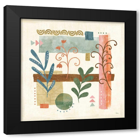 Vista V Black Modern Wood Framed Art Print with Double Matting by Charron, Veronique