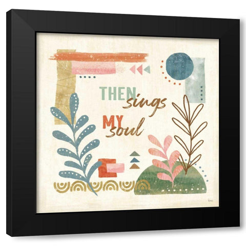 Vista VII Black Modern Wood Framed Art Print with Double Matting by Charron, Veronique