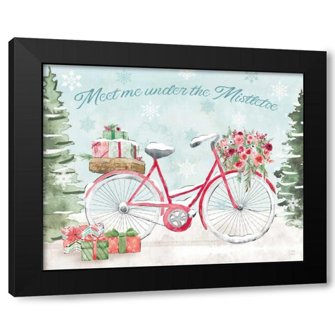 Holiday Ride II Black Modern Wood Framed Art Print with Double Matting by June, Dina