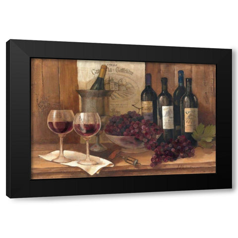 Vintage Wine Black Modern Wood Framed Art Print by Hristova, Albena