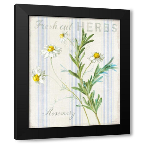 Floursack Herbs I Black Modern Wood Framed Art Print with Double Matting by Nai, Danhui