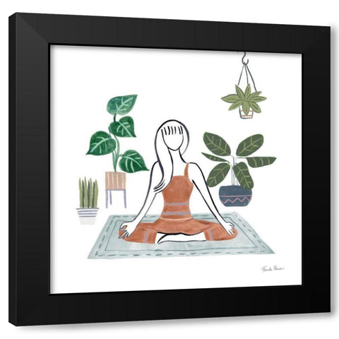Self Care II Black Modern Wood Framed Art Print with Double Matting by Zaman, Farida