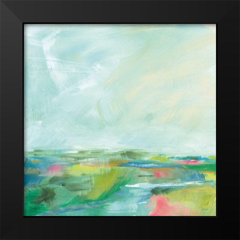 Colorful Horizon Square I Black Modern Wood Framed Art Print by Schlabach, Sue