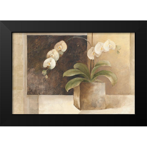 Contemporary Orchid Black Modern Wood Framed Art Print by Hristova, Albena