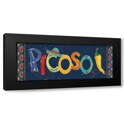 Tex Mex Fiesta IX Dark Black Modern Wood Framed Art Print with Double Matting by Charron, Veronique