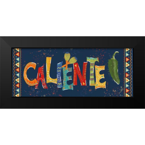 Tex Mex Fiesta X Dark Black Modern Wood Framed Art Print by Charron, Veronique