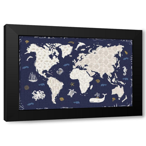 Primitive Sea II Dark Black Modern Wood Framed Art Print with Double Matting by Brissonnet, Daphne