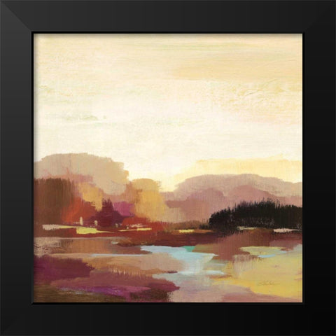Maroon Landscape Black Modern Wood Framed Art Print by Vassileva, Silvia