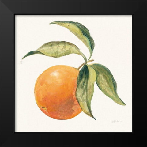 Le Orange on Cream Black Modern Wood Framed Art Print by Vassileva, Silvia
