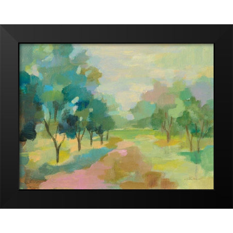Sunrise Forest Black Modern Wood Framed Art Print by Vassileva, Silvia