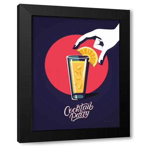 Cocktail Party Black Modern Wood Framed Art Print with Double Matting by Escalante, Omar