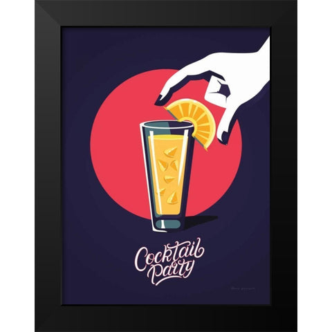 Cocktail Party Black Modern Wood Framed Art Print by Escalante, Omar