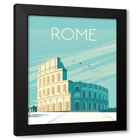 Rome Black Modern Wood Framed Art Print with Double Matting by Escalante, Omar