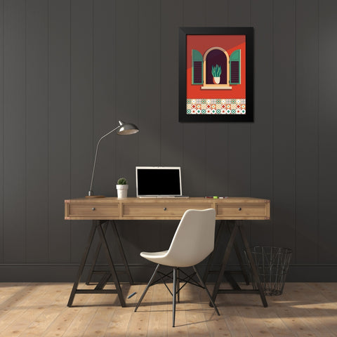 Window Lisboa Black Modern Wood Framed Art Print by Escalante, Omar