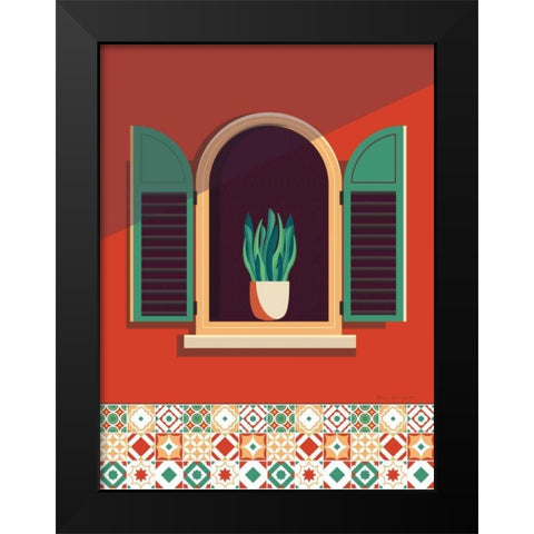 Window Lisboa Black Modern Wood Framed Art Print by Escalante, Omar