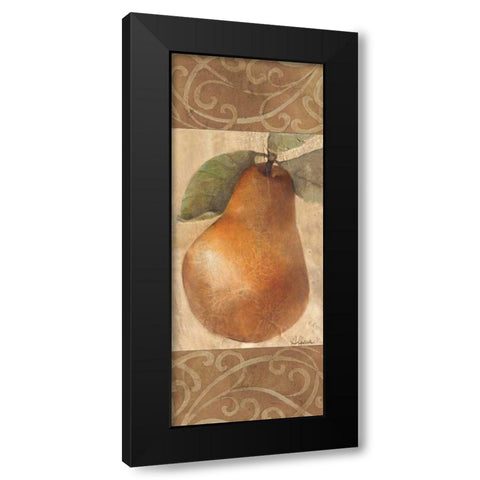 Patterned Pear Black Modern Wood Framed Art Print by Hristova, Albena
