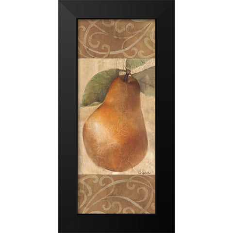Patterned Pear Black Modern Wood Framed Art Print by Hristova, Albena