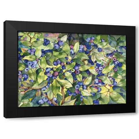 Blueberries Black Modern Wood Framed Art Print by McKenna, Kathleen Parr