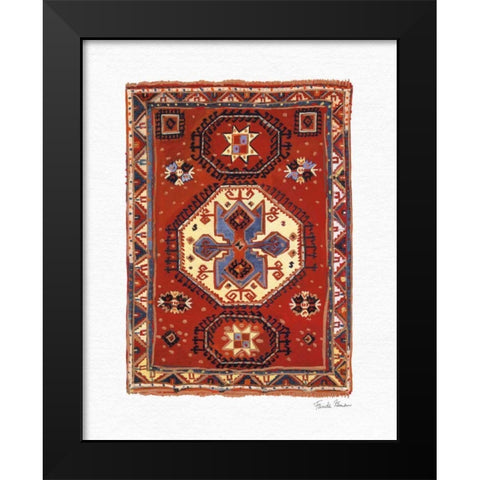 Moroccan Rug I Black Modern Wood Framed Art Print by Zaman, Farida