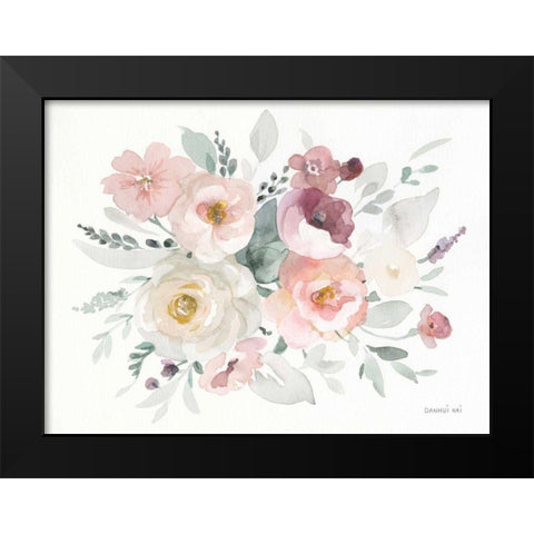 Essence of Spring II Black Modern Wood Framed Art Print by Nai, Danhui
