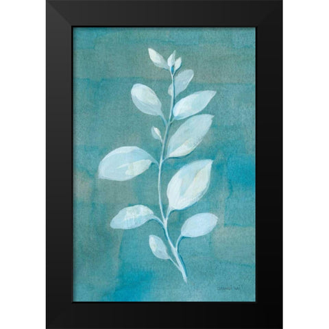 Cool Leaves II Black Modern Wood Framed Art Print by Nai, Danhui