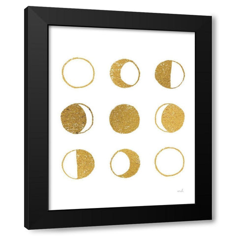 The Moon Phases Black Modern Wood Framed Art Print by Hershey, Moira