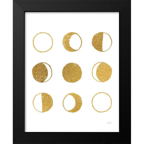 The Moon Phases Black Modern Wood Framed Art Print by Hershey, Moira