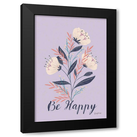 Modern Floral I Lilac Black Modern Wood Framed Art Print by Thorns, Becky