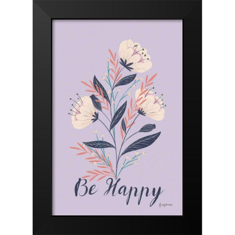 Modern Floral I Lilac Black Modern Wood Framed Art Print by Thorns, Becky