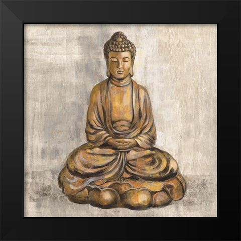 Bronze Buddha Black Modern Wood Framed Art Print by Vassileva, Silvia
