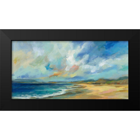 Sunny Bay Black Modern Wood Framed Art Print by Vassileva, Silvia