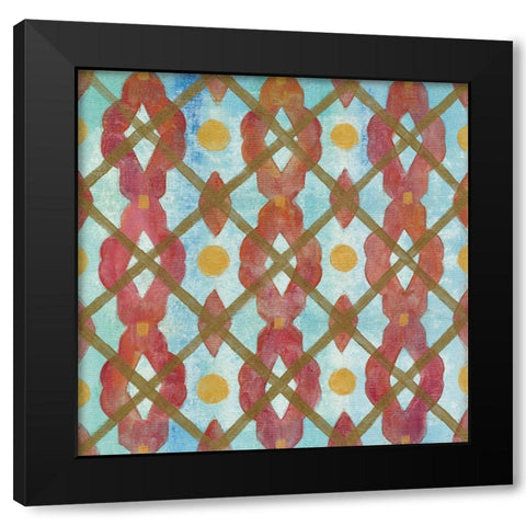Boho Lattice III Black Modern Wood Framed Art Print with Double Matting by Vassileva, Silvia