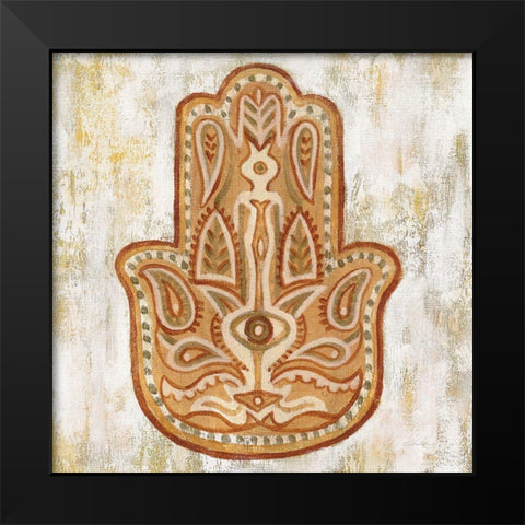 Hamsa Black Modern Wood Framed Art Print by Vassileva, Silvia
