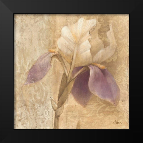 Brocade Iris - Wag Black Modern Wood Framed Art Print by Hristova, Albena