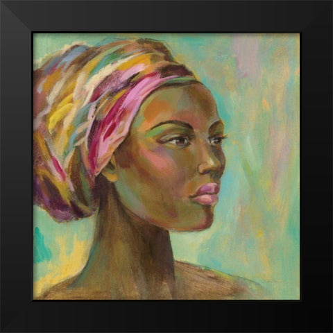 African Woman I Black Modern Wood Framed Art Print by Vassileva, Silvia