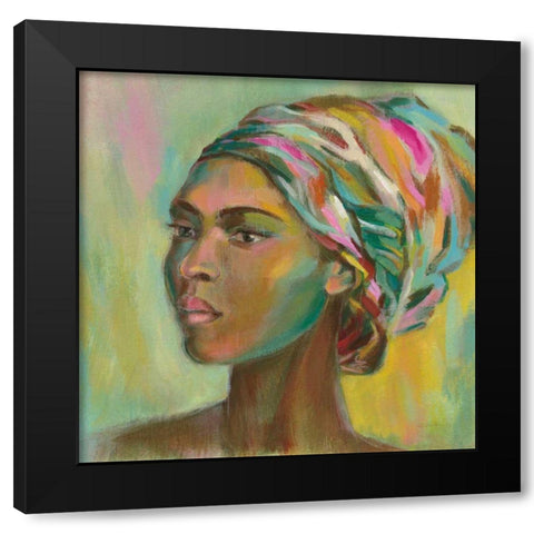 African Woman II Black Modern Wood Framed Art Print by Vassileva, Silvia