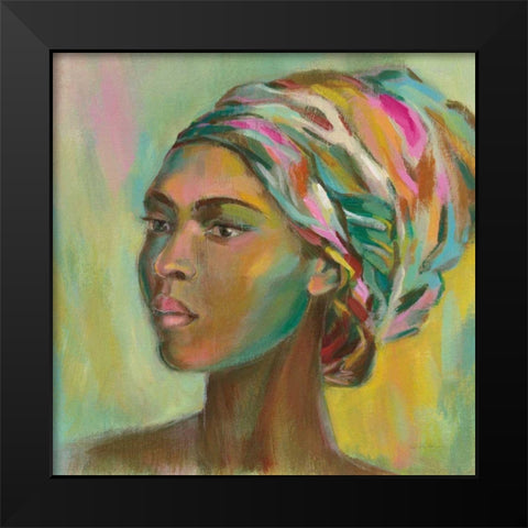 African Woman II Black Modern Wood Framed Art Print by Vassileva, Silvia