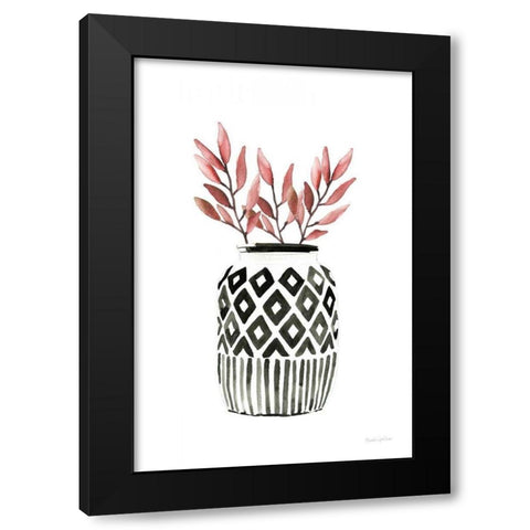 Geometric Vases II Black Modern Wood Framed Art Print by Charro, Mercedes Lopez