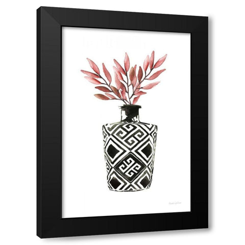 Geometric Vases III Black Modern Wood Framed Art Print by Charro, Mercedes Lopez