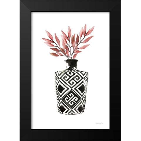 Geometric Vases III Black Modern Wood Framed Art Print by Charro, Mercedes Lopez