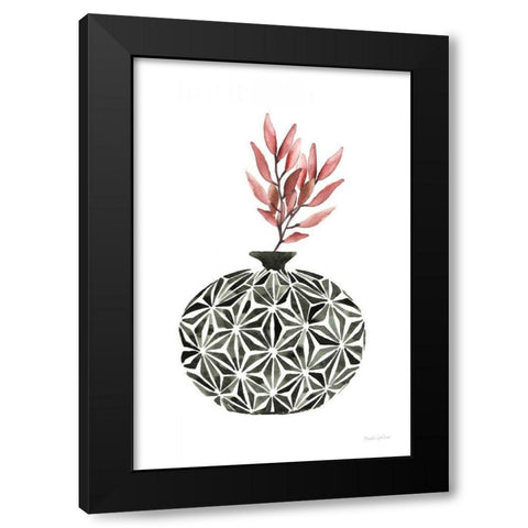 Geometric Vases IV Black Modern Wood Framed Art Print by Charro, Mercedes Lopez