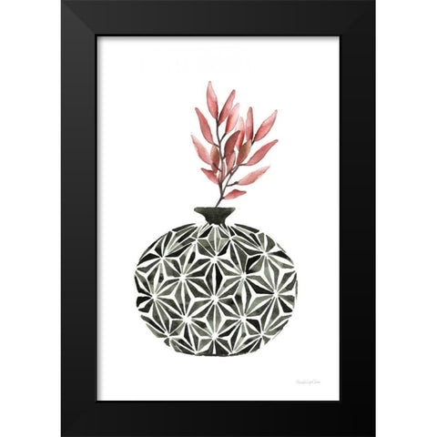 Geometric Vases IV Black Modern Wood Framed Art Print by Charro, Mercedes Lopez