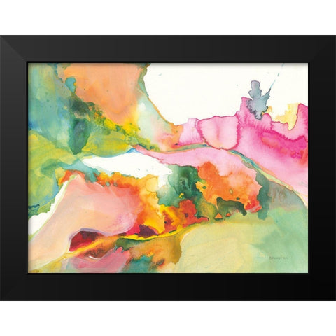 Liquified Black Modern Wood Framed Art Print by Nai, Danhui