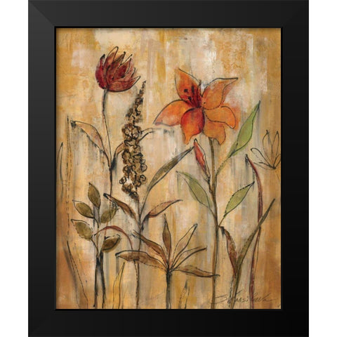 Aquarelle Garden II Black Modern Wood Framed Art Print by Vassileva, Silvia