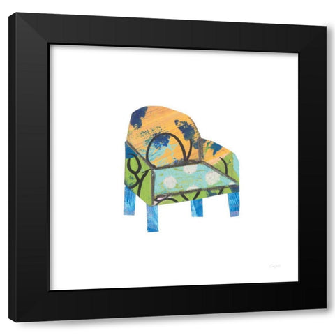 Mod Chairs II Black Modern Wood Framed Art Print with Double Matting by Prahl, Courtney