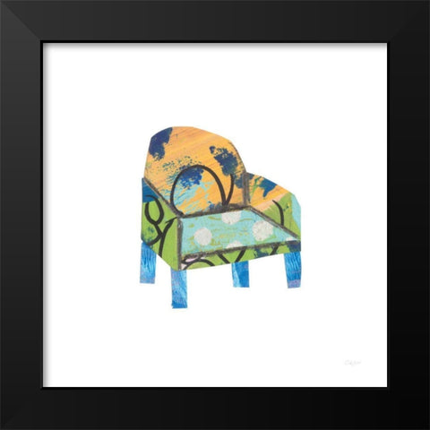 Mod Chairs II Black Modern Wood Framed Art Print by Prahl, Courtney