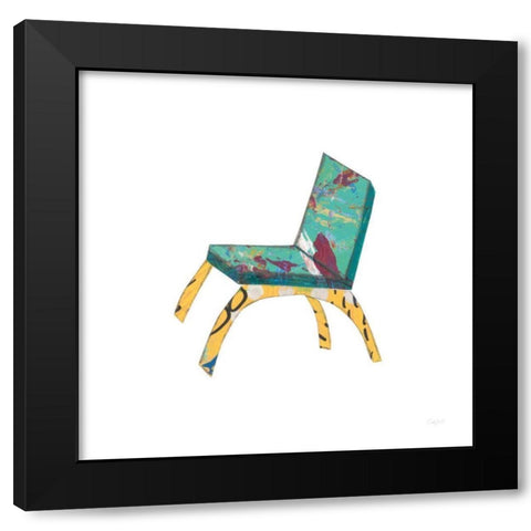 Mod Chairs III Black Modern Wood Framed Art Print with Double Matting by Prahl, Courtney