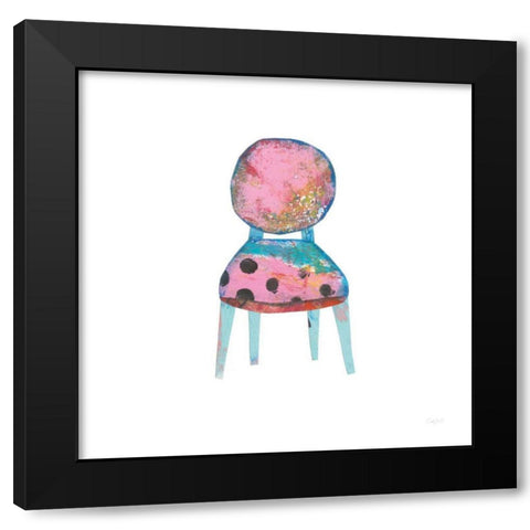 Mod Chairs V Black Modern Wood Framed Art Print with Double Matting by Prahl, Courtney