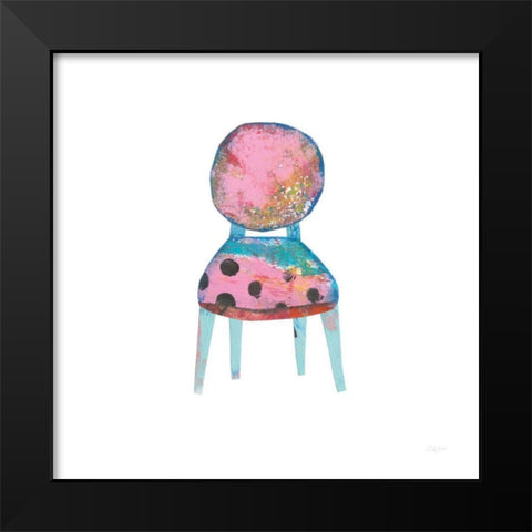 Mod Chairs V Black Modern Wood Framed Art Print by Prahl, Courtney
